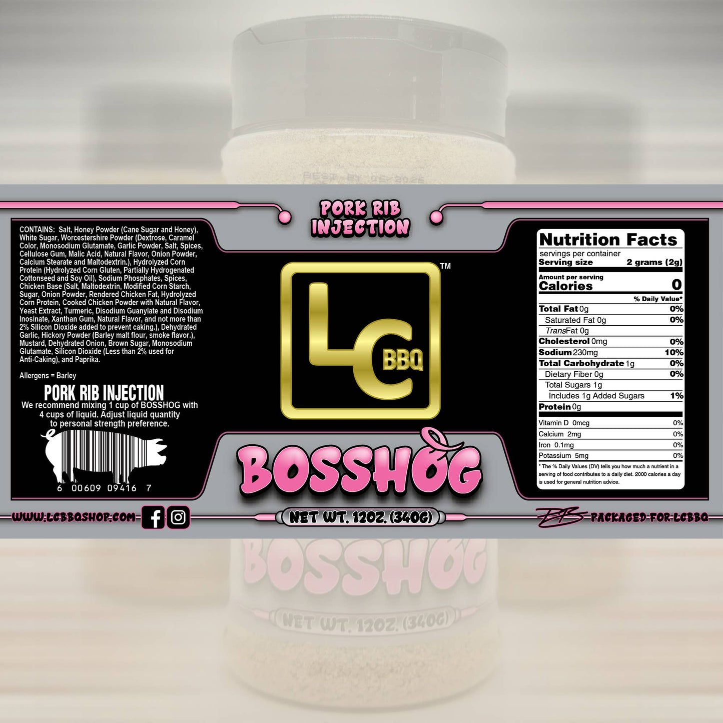 BossHog - Competition Pork Injection - 12 oz Shaker