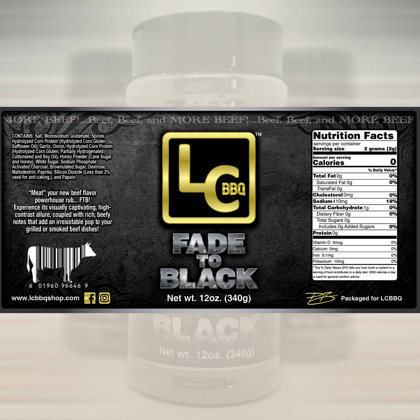 Fade To Black - 12oz shaker