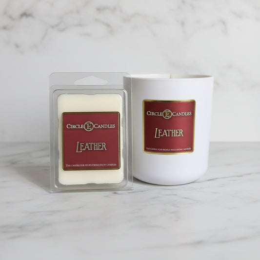 Leather Circle E Candle