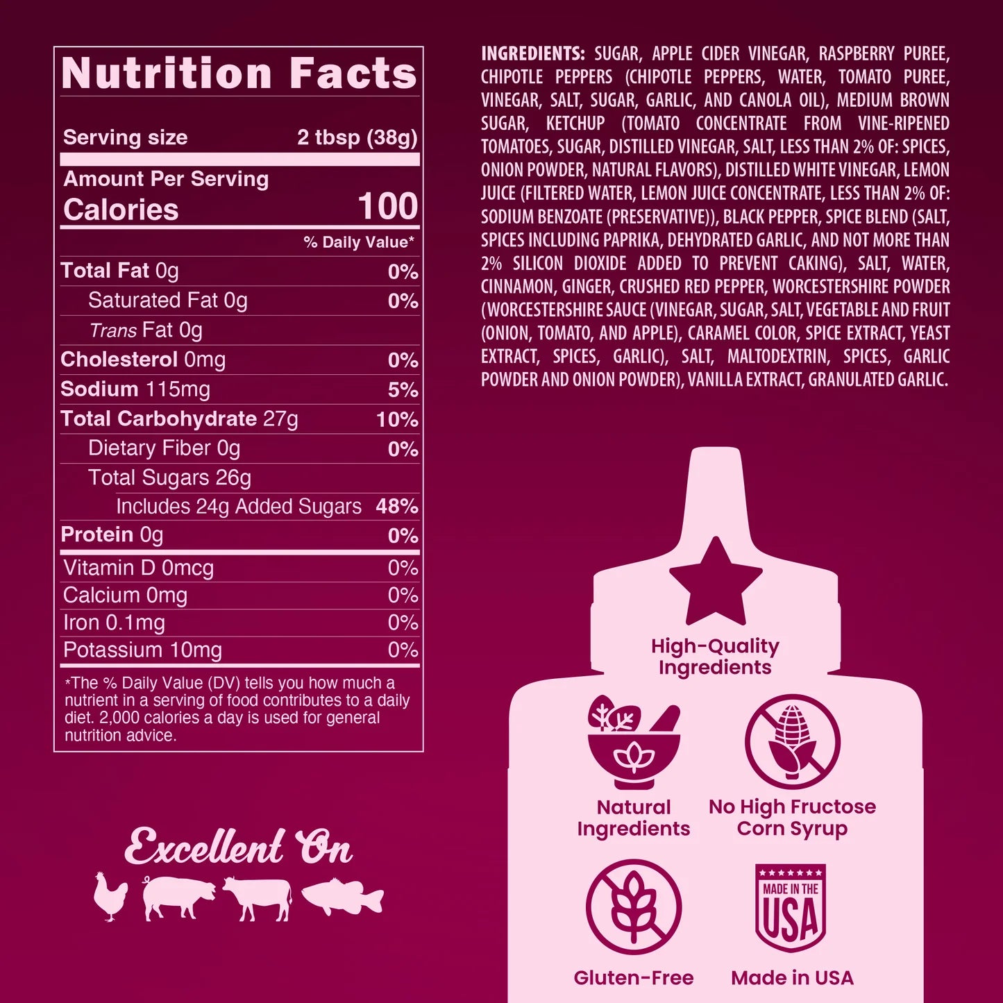 Blues Hog BBQ - Raspberry Chipotle BBQ Sauce 25 oz