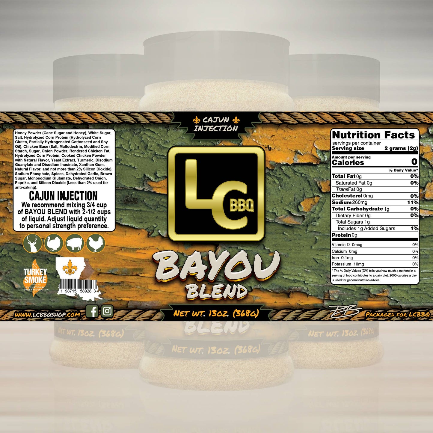 Bayou Blend - Cajun Injection - 13oz shaker